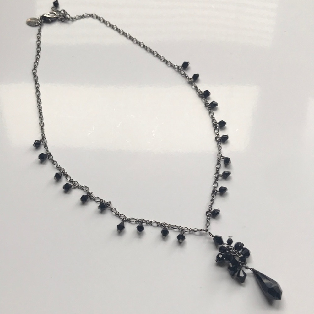 Black and gunmetal beaded necklace